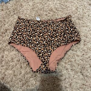 NWT Aerie high waist  Leopard Print Bikini Bottoms